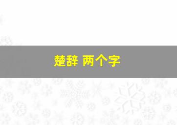 楚辞 两个字